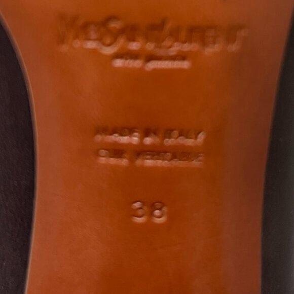 YSL Yves Saint Laurent Vintage Dark Brown Leather 4" Heels Tassel NIB EU 38 - Picture 5 of 6